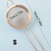 A stainless steel colander with a 7cm diameter and a 19cm length is shown against a light blue background.