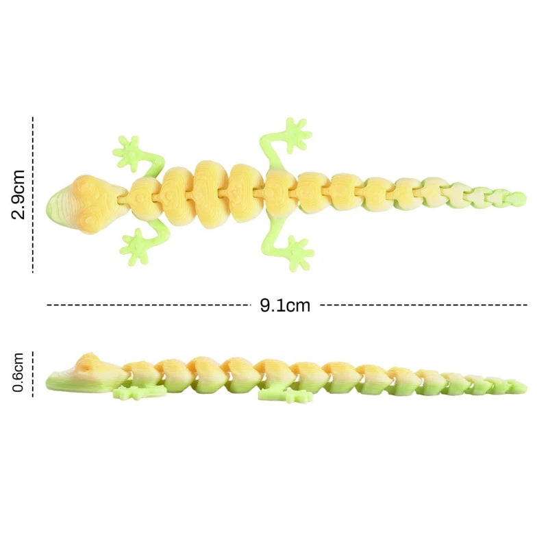 Articulated 3D-Printed Gecko Desk Ornament – Flexible Fidget Toy