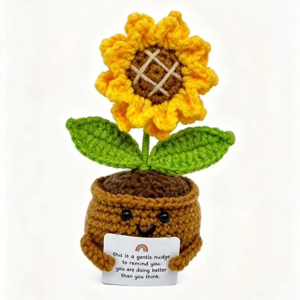 Handmade Crochet Tulip & Sunflower Potted Plant Set