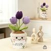 Handmade Crochet Tulip & Sunflower Potted Plant Set