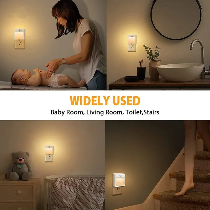 Motion Sensor Night Light with Dimmable Warm LED