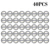 A grid of 40 small, round luminous LED coaster lights designed for bottles and glasses.