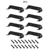 Eight pieces of black wall mount display holders for die-cast car models