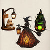 3D Resin Halloween Witch Lamp with Lantern