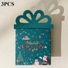 A set of three cartoon Christmas thank you cards with festive designs displayed in a green box.