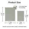 A rectangular metal wall sign with pre-drilled holes for mounting, showing dimensions of 15.7in by 11.8in.