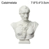 White plaster bust miniature of a classical Greek goddess with wings
