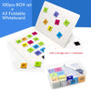 Set of 100 magnetic phonics tiles for sight words and spelling, including an A3 foldable whiteboard and storage case.