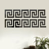 A set of black self-adhesive 3D acrylic mirror wall stickers featuring a repeating geometric maze pattern.