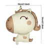 A beige foil balloon shaped like a bear with brown ears and a smiling face.