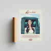 A canvas print featuring a woman in a vintage car with the title Lust for Life