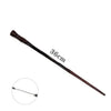 A dark brown metal magic wand with a textured tip, shown diagonally against a white background.