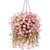 Vigne artificielle de glycine avec des fleurs roses et blanches pour la décoration intérieure