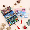 A festive cash gift box with 10 slots featuring Christmas and holiday themes, including a reindeer and snow scenes.