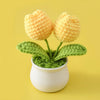 Handmade Crochet Sunflower in Pot – Decorative Knitted Artificial Plant