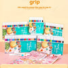 A set of 80-color acrylic markers in a cylinder grip for children, shown with various color options and packaging.