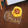 A heart-shaped sunflower plaque with inspirational Bible verses like God says you are strong special unique and chosen.