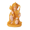 Handcrafted Hanuman resin statue in gold color depicting the deity for meditation and home decor