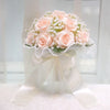 Elegant Silk Rose Bridal Bouquet with Baby's Breath