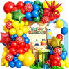 106-Piece Colorful Balloon Arch Decoration Set with Star Foil Balloons & Birthday Banner