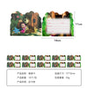 A set of party decor featuring woodland animals like a bear and a mouse in a natural setting