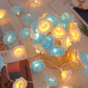 LED Rose Flower String Lights - 3M, 20 Lights, Multi-Color