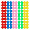 A grid of 60 colored plastic counting chips in red, blue, pink, green, and yellow.