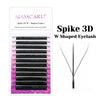 Masscaku Spike 3D W Shaped Eyelash clusters shown with various lengths and lash styles
