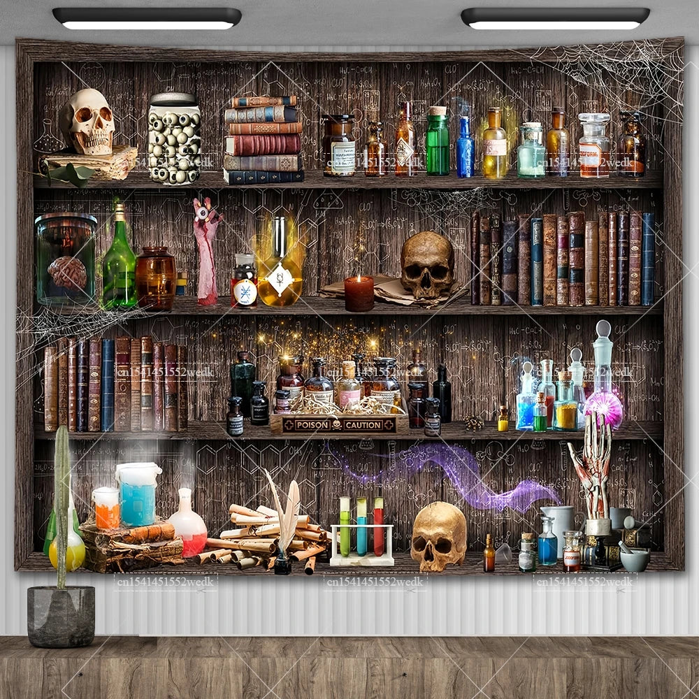 Enchanted Library Staircase Tapestry Wall Hanging