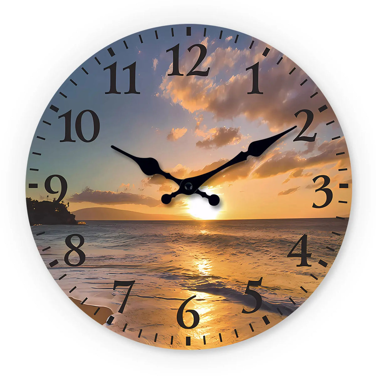 Wooden Patterned Wall Clock with Silent Quartz Movement