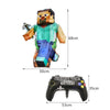 A Minecraft-themed birthday decoration kit featuring a block character and a game controller.