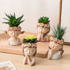 Resin Cartoon Girl Flower Planter