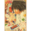 Vintage anime canvas wall art featuring a character from Death Note, painted in an expressive style.