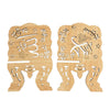 Elegant wooden book stand carved with Islamic patterns for holding Quran and holy books