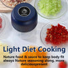A blender jar filled with red spice, green herbs, and other ingredients used for light diet cooking.