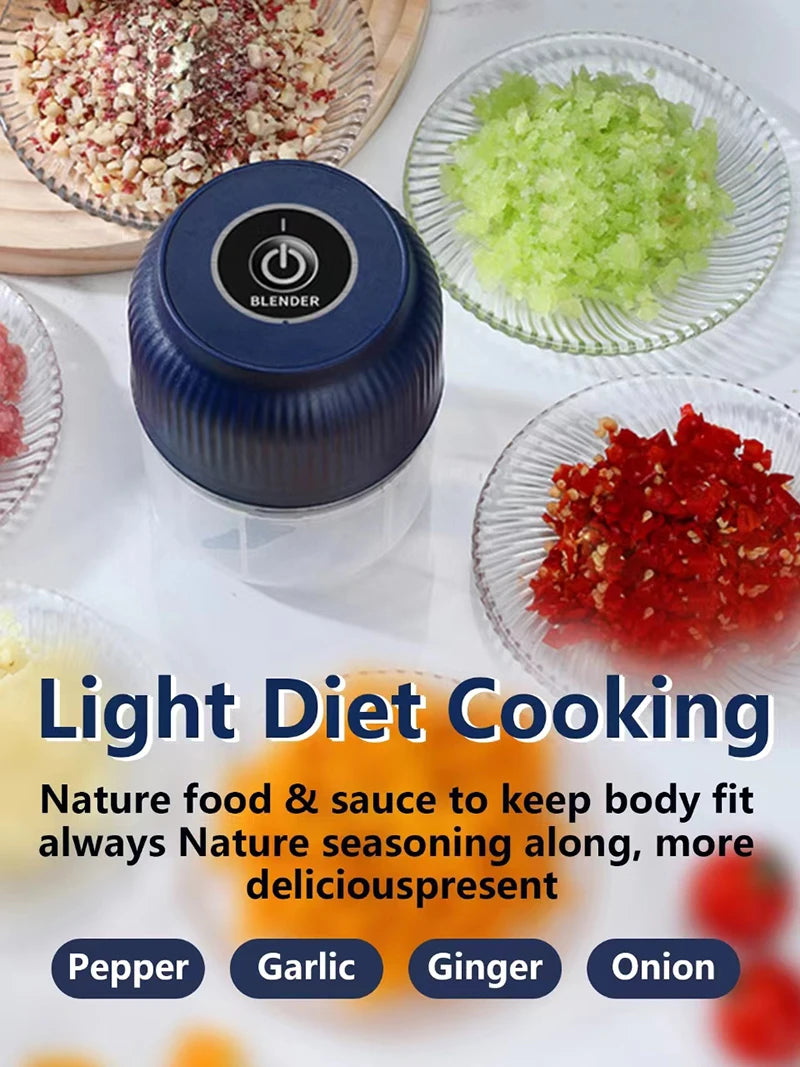 A blender jar filled with red spice, green herbs, and other ingredients used for light diet cooking.