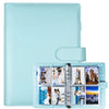A light blue reusable A5 Kpop photocard album binder with clear plastic sleeves.
