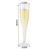 Clear plastic champagne flute with stem, measuring 5.2cm tall.