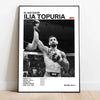 Retrato en blanco y negro del luchador Ilia Topuria para arte de pared de lienzo de leyenda de la boxeo