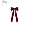 A set of 12 velvet Christmas bows for holiday tree and wreath decorating.