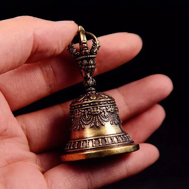 Tibetan Bronze Decorative Bell with Keychain