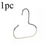 A single metal hat storage hook with a curved handle.
