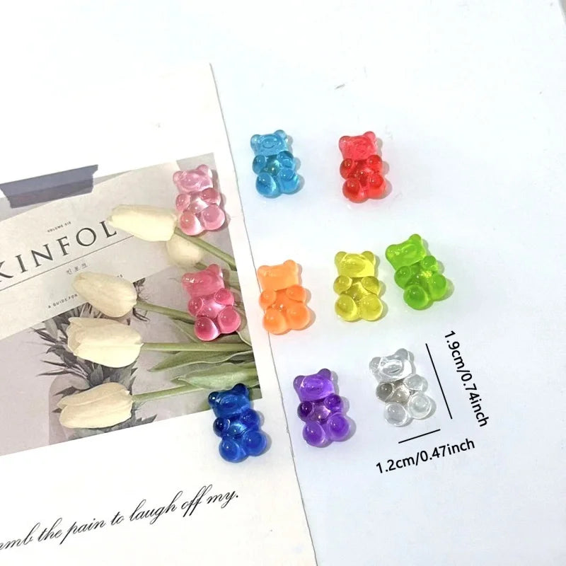 A set of ten bear-shaped magnetic chalkboard and message stickers in various colors like blue, pink, red, and green.