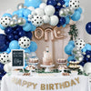 Football-Themed Balloon Garland Kit — 116-Piece Blue & White Party Decor