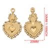 Gold Sacred Heart Charms for Jewelry Making