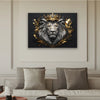 Regal Lion Crown Tapestry Wall Hanging — Vintage Black & Gold Decor