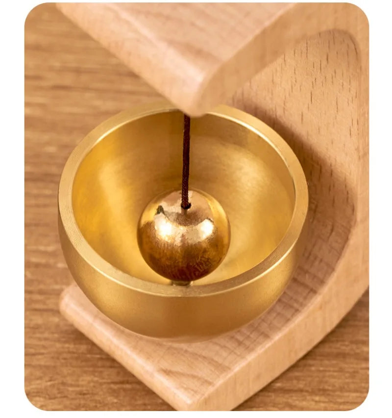 Wooden Copper Wind Chime Door Bell with Magnetic Mount