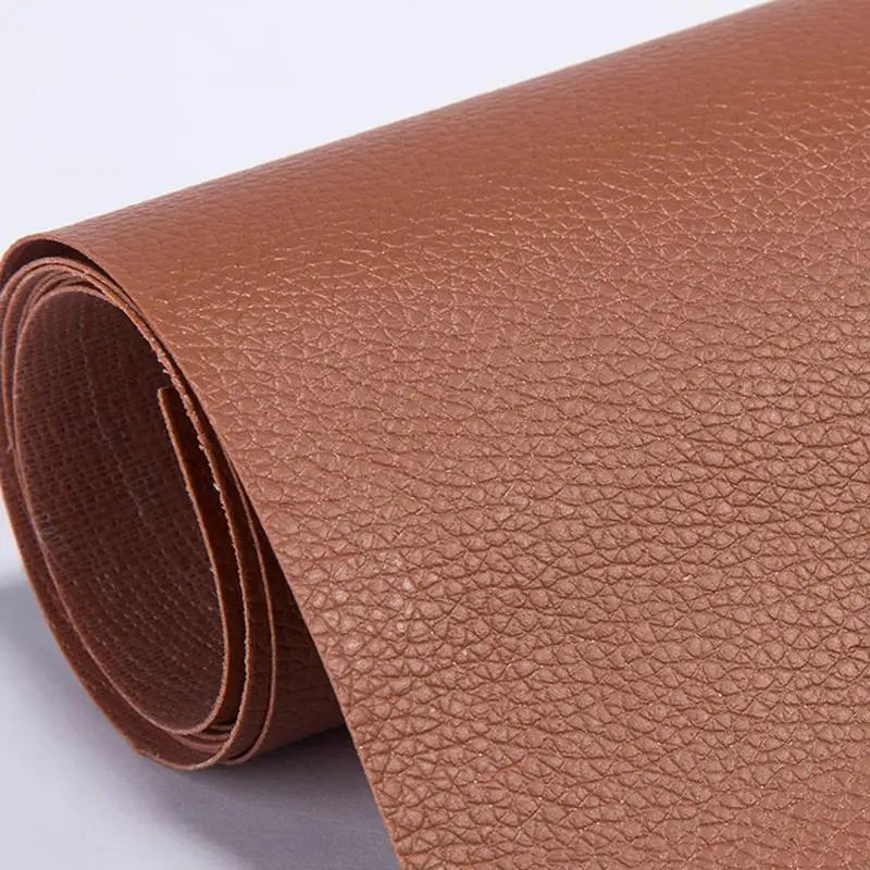 Roll of brown self-adhesive PU leather repair patches