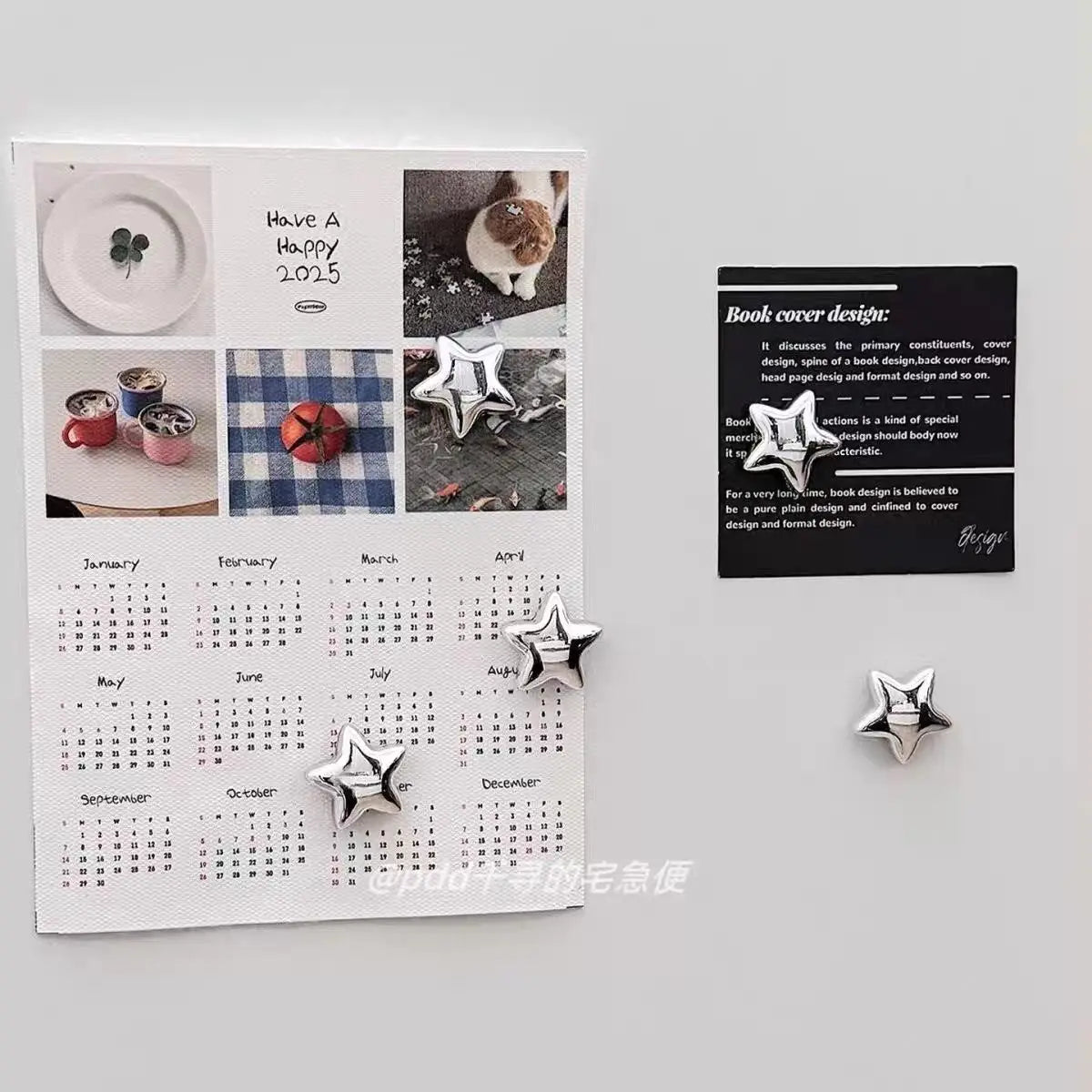 Metal Star Fridge Magnets – Set of 5
