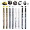 A set of extra-fine point acrylic paint pens for multi-surface art displayed in various colors and finishes.
